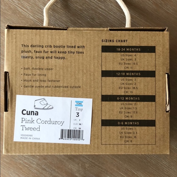 TOMS Cuna Pink Corduroy Tweed Crib Bootie - Picture 5 of 5